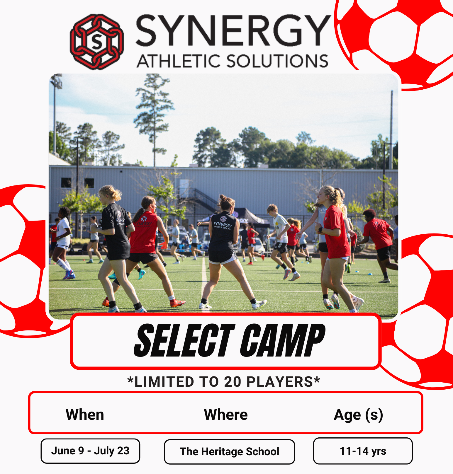 2025 Synergy Select 6 Week Summer Soccer Camp - Ages 11-14
