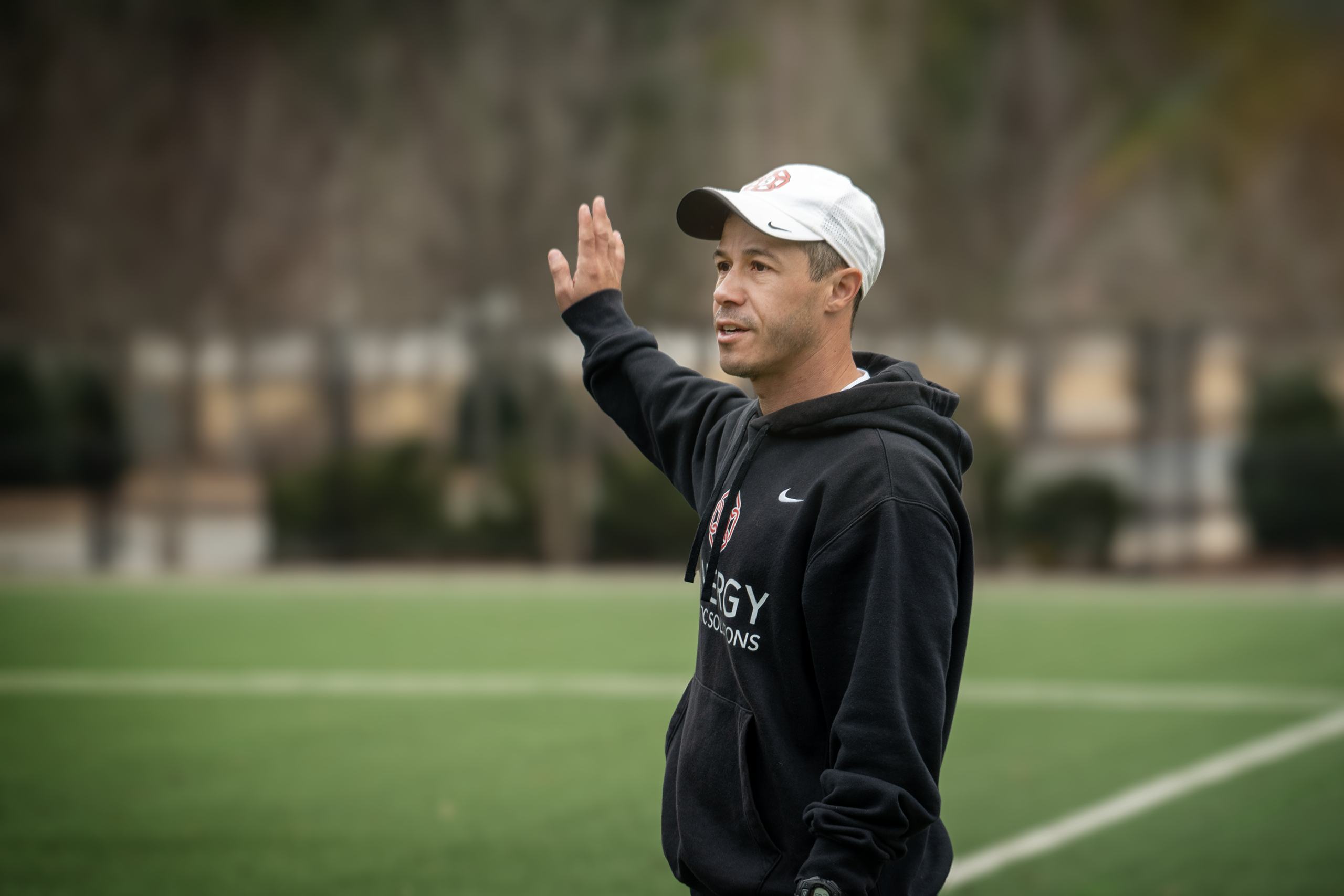 Joshua Villalobos coaching during a soccer player development session